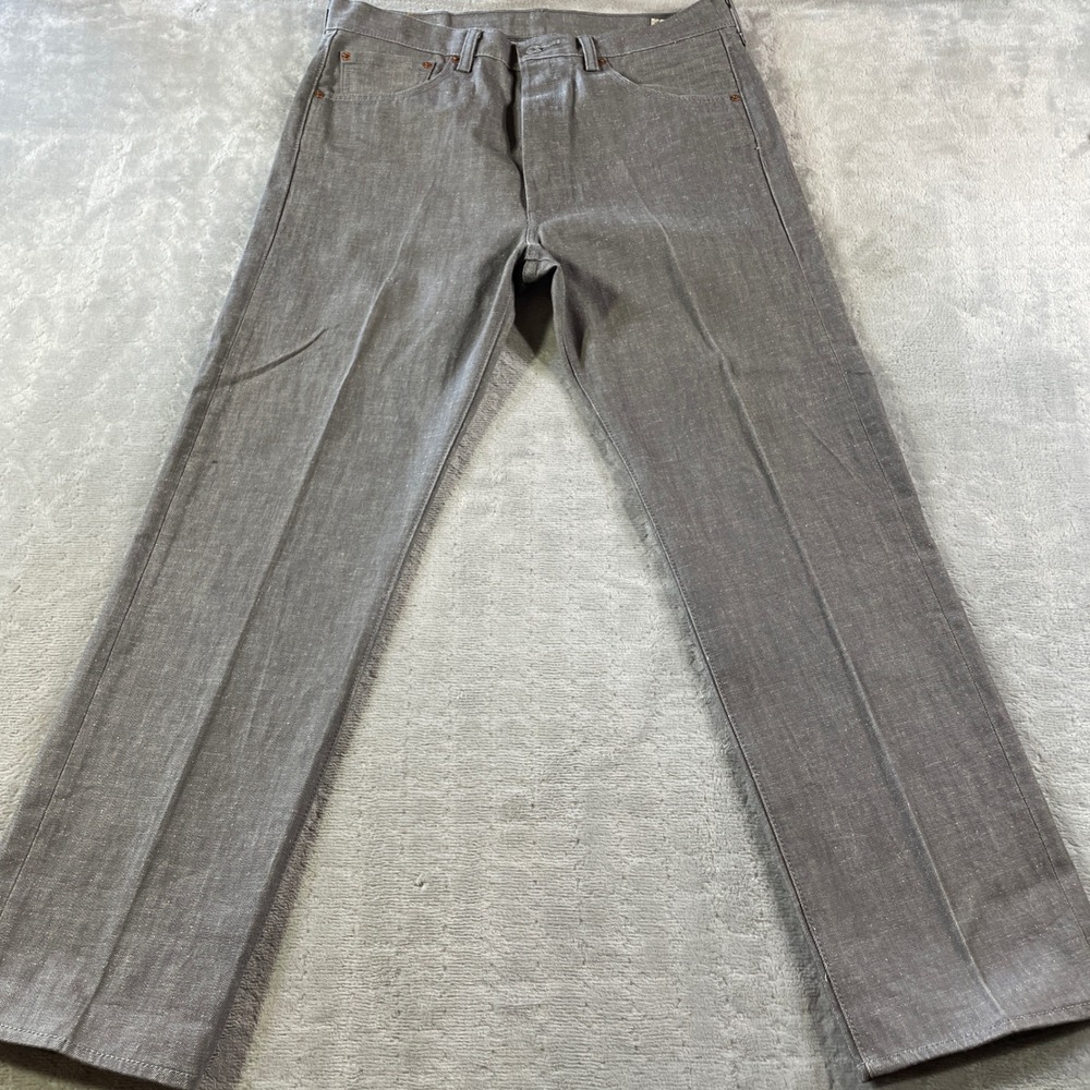 Levis 501 Jeans Mens W34 L30 Gray Cone Denim Button Fly Straight Leg Grunge Punk